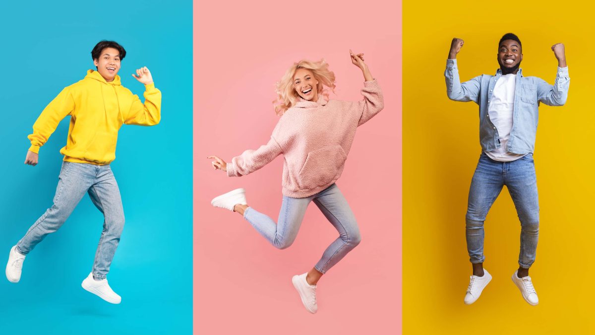 creative trends - represented by people on coloured backdrop